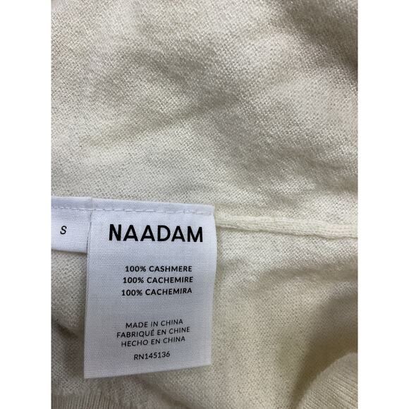Naadam 'Fancy' White Cashmere V-Neck Sweater Size S - Picture 5 of 5